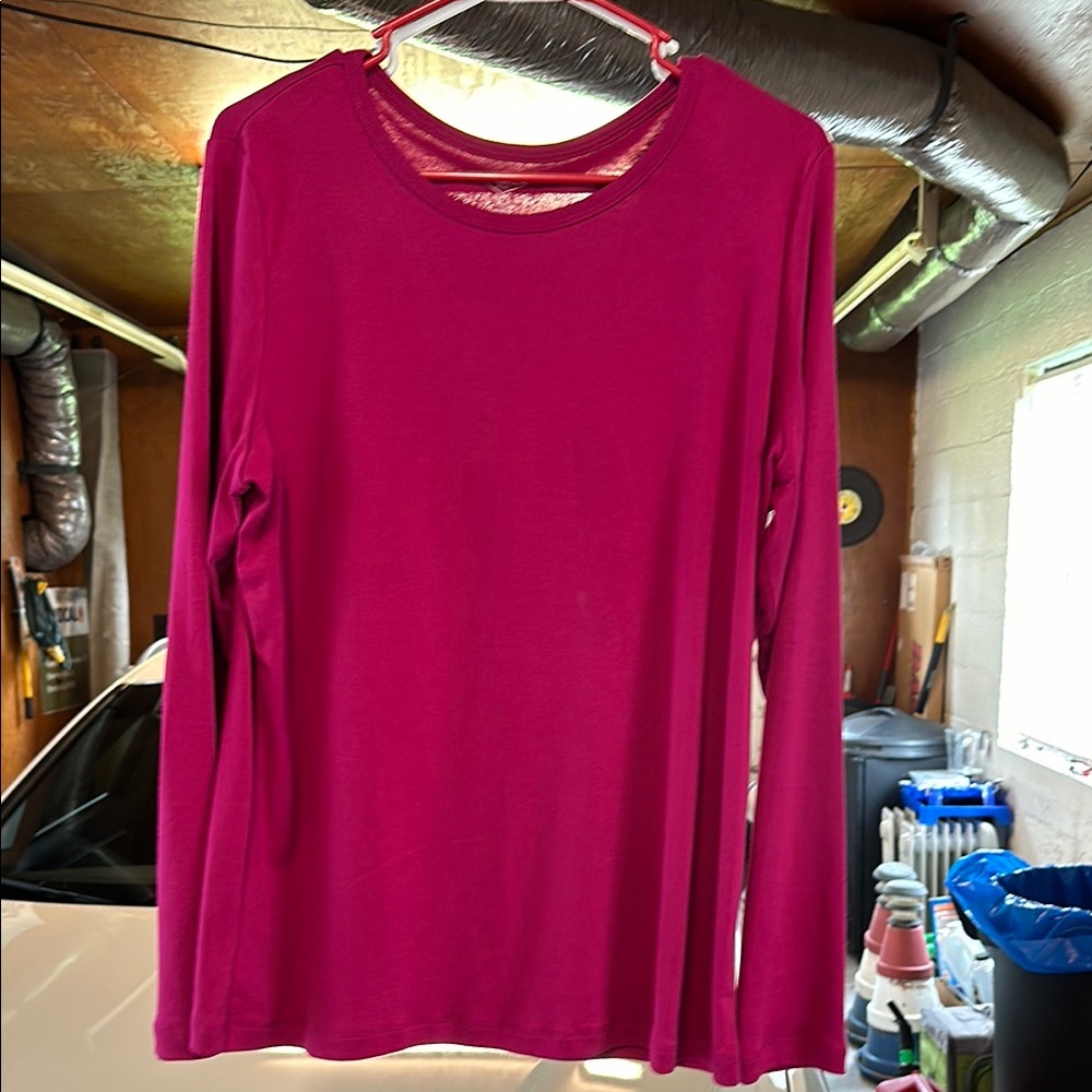 Women's Long Sleeve Top - Fuchsia